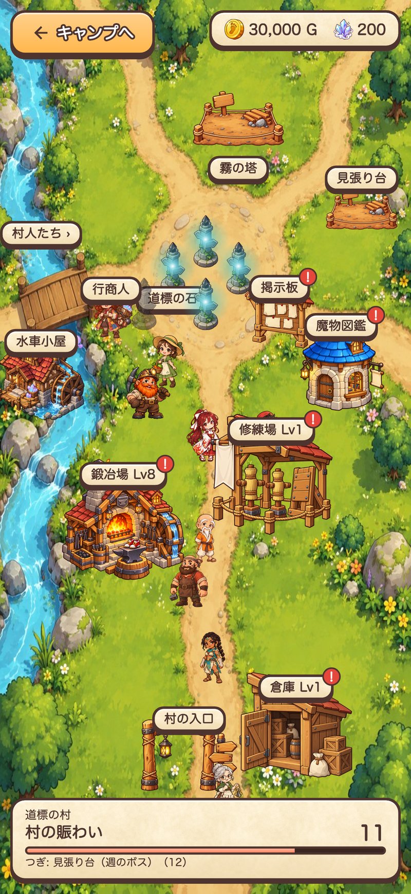 WalkQuestの道標の村